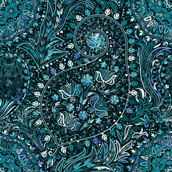 Vintage Floral Motivo Étnico Sem Costura Fundo Padrão Abstrato Renda — Vetor de Stock