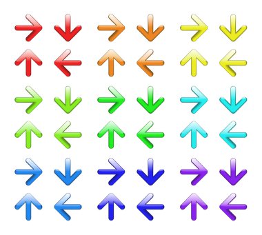 Web için renkli OK düğme kümesi.