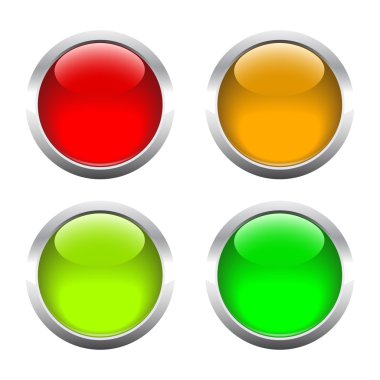 Web için çok renkli düğme kümesi.