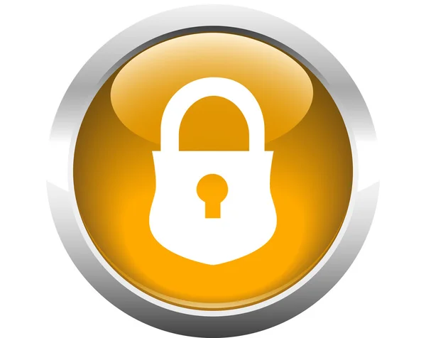 Closed lock button for web. — Stock Vector