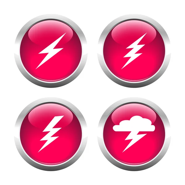Set of buttons for web, lightning, Electricity, storm. — Stock Vector
