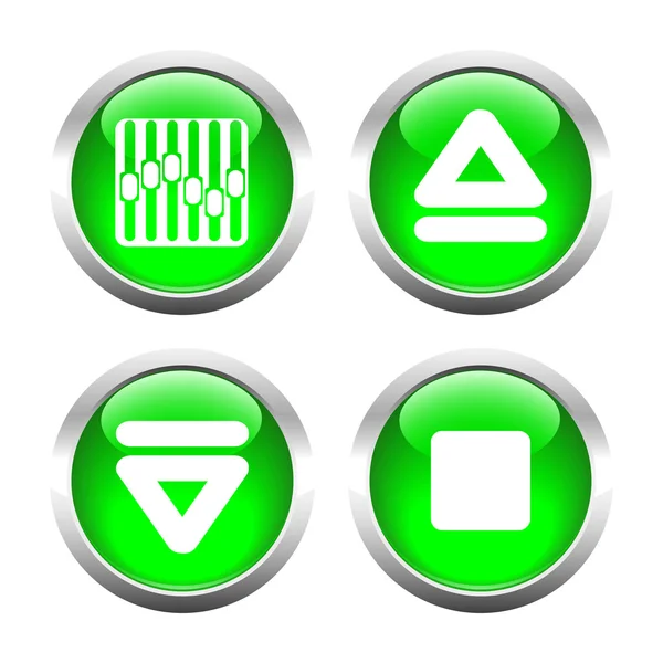 Set of buttons for web, arrow, equalizer, eject. — Stock Vector