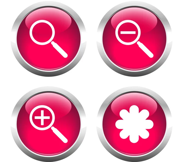 Set of buttons for web, magnifier, asterisk. — Stock Vector