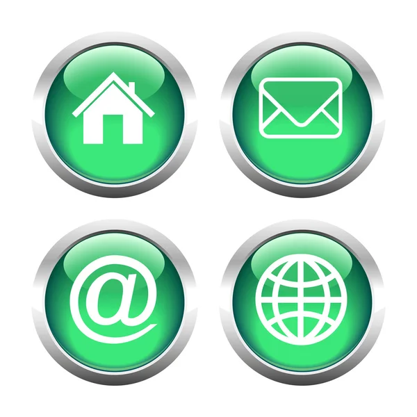 Conjunto de botões para web, casa, e-mail, envelope, globo . — Vetor de Stock