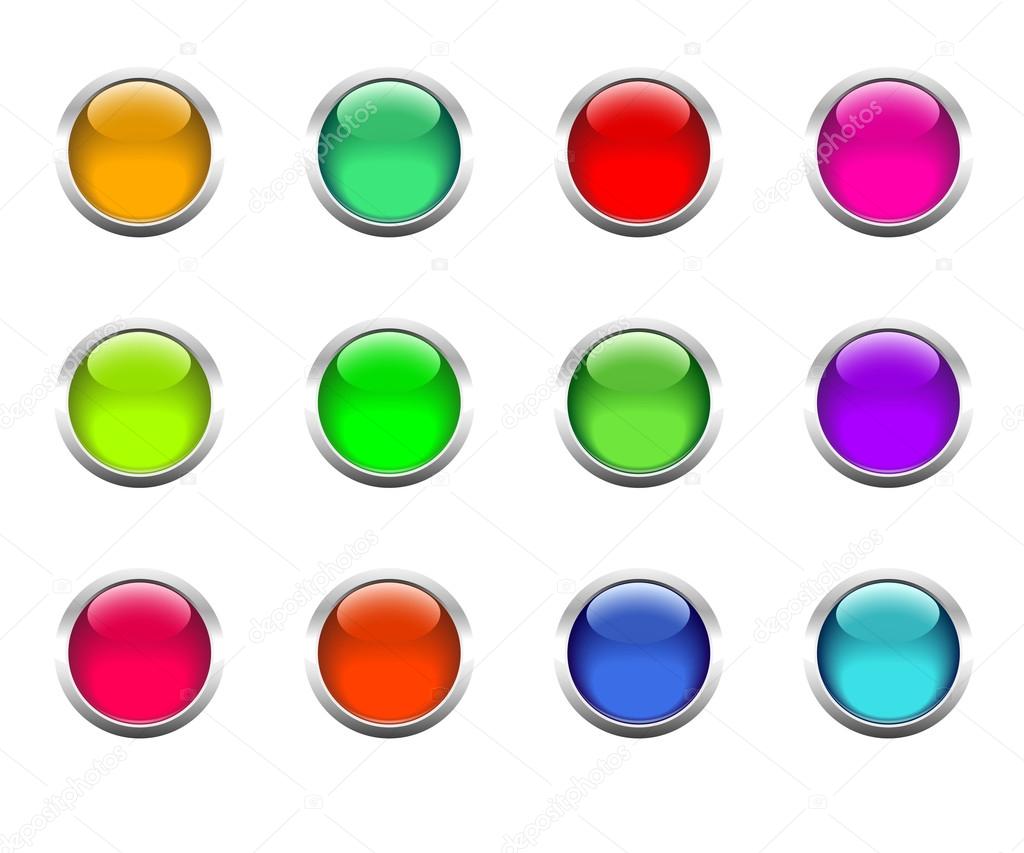 Set of colored buttons for web.