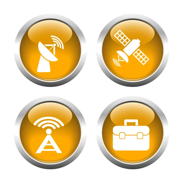 Set di pulsanti colorati per web, satellite, portafoglio antenna . — Vettoriale Stock
