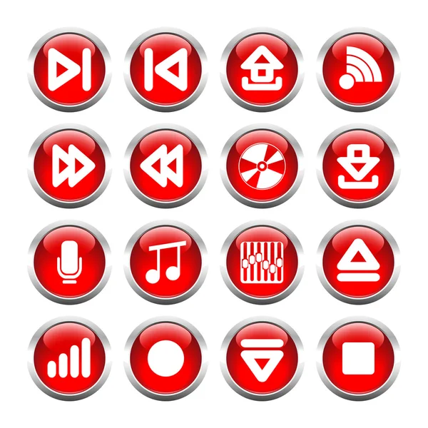 Set of buttons for web, arrows, wi-fi, microphone equalizer, not — Stock Vector