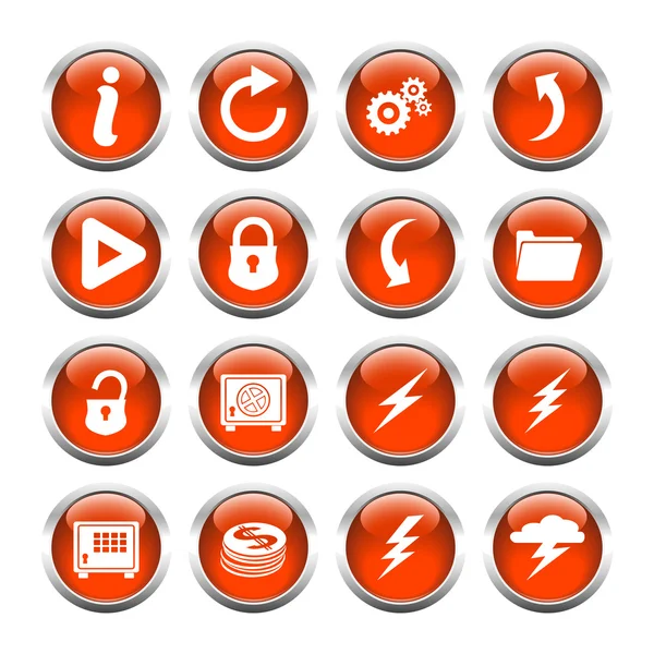 Set of buttons for web, open lock, safe, information, arrow, lig — Stock Vector