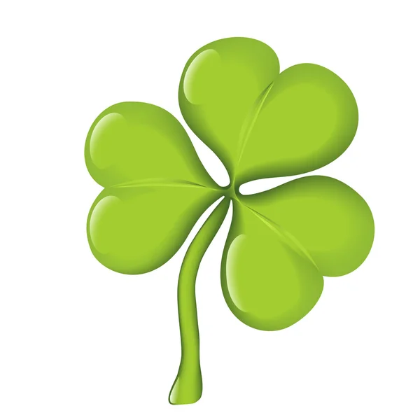 Single shamrock clover. — Stock Vector