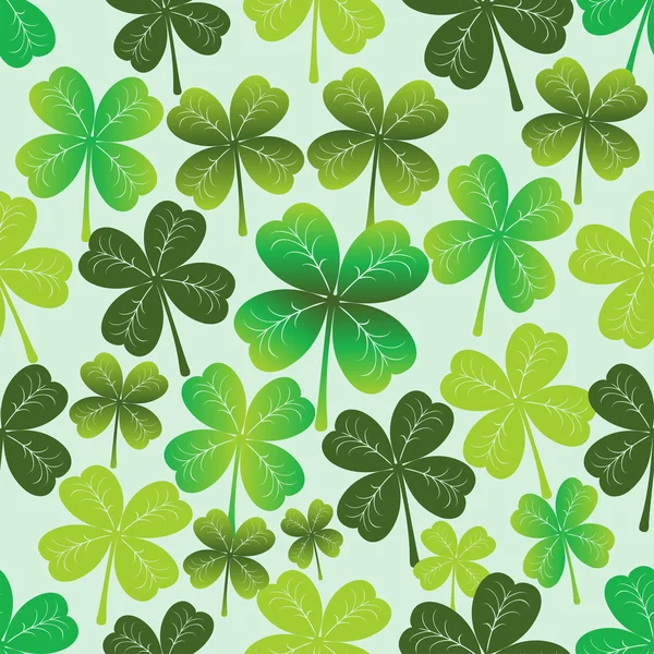 Seamless texture of the four leaf clover. — Stock Vector
