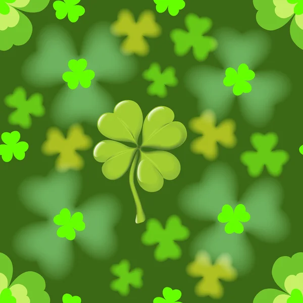 Seamless texture of the four leaf clover. — Stock Vector