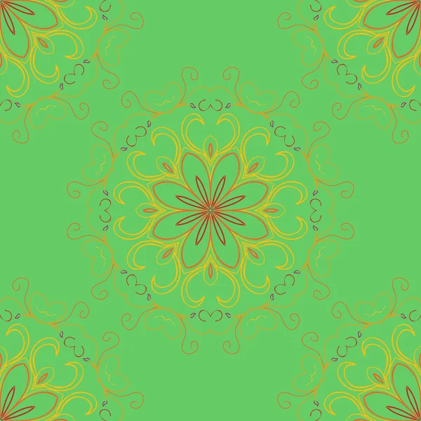 Patrón de ornamento floral sin costuras redondas. Fondo para papel pintado o baldosas . — Vector de stock