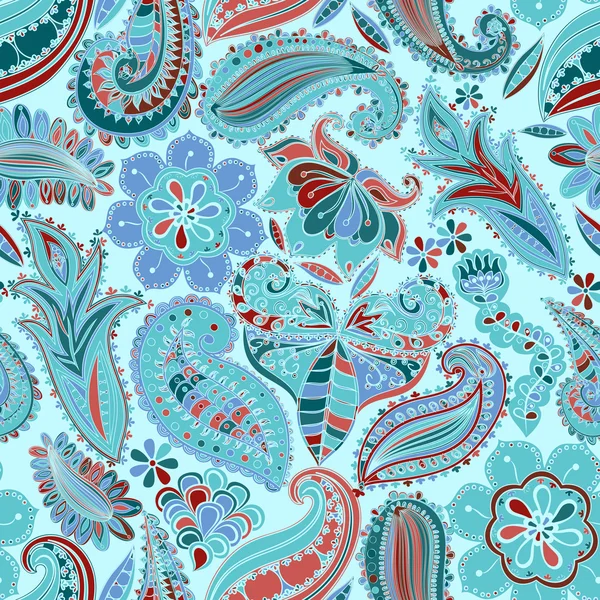 Vintage floral motief etnische naadloze achtergrond. — Stockvector