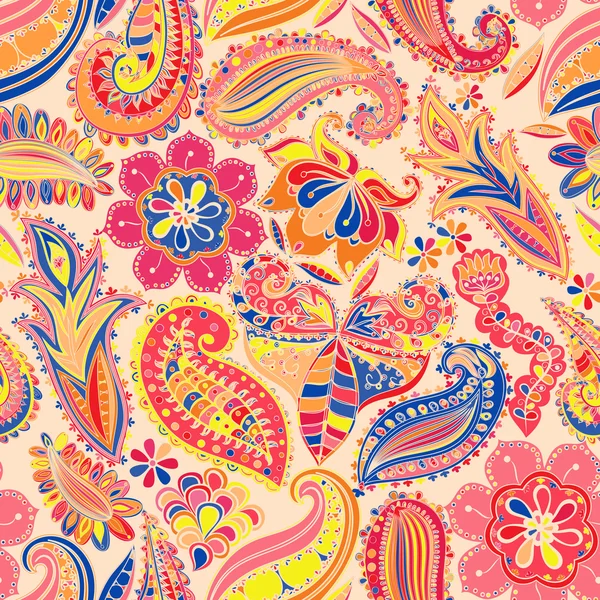 Vintage motif floral ethnique fond sans couture . — Image vectorielle