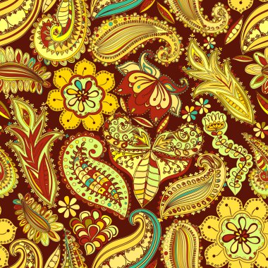Vintage çiçek motifi etnik sorunsuz arka plan.
