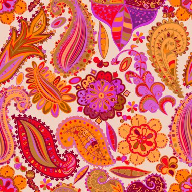 Vintage çiçek motifi etnik sorunsuz arka plan.