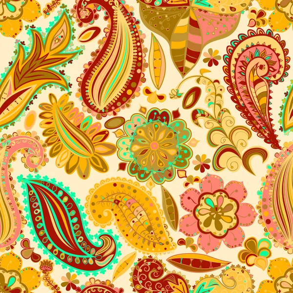 Vintage motif floral ethnique fond sans couture . — Image vectorielle