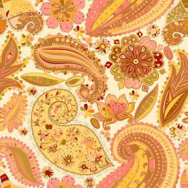 Vintage çiçek motifi etnik sorunsuz arka plan.