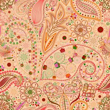 Vintage çiçek motifi etnik sorunsuz arka plan.