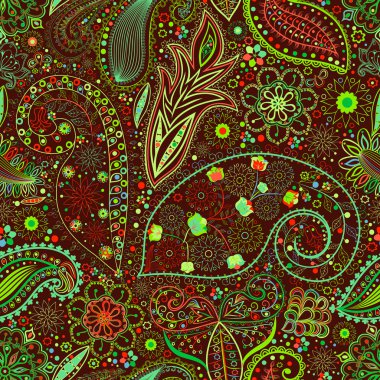 Vintage çiçek motifi etnik sorunsuz arka plan.