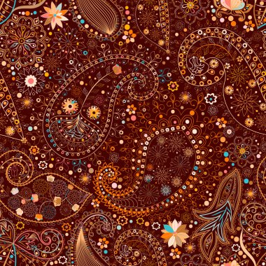 Vintage çiçek motifi etnik sorunsuz arka plan.