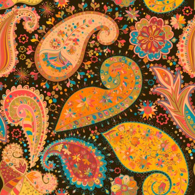 Vintage çiçek motifi etnik sorunsuz arka plan.