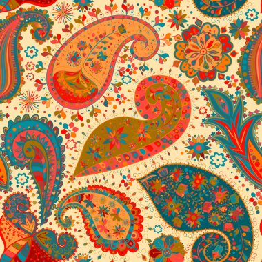 Vintage çiçek motifi etnik sorunsuz arka plan.