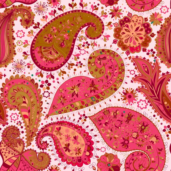 Vintage floral motivo étnico sem costura fundo . — Vetor de Stock