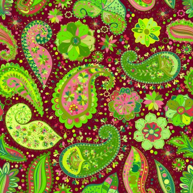 Vintage çiçek motifi etnik sorunsuz arka plan.