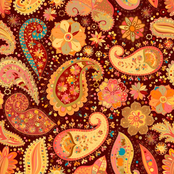 Vintage floral motif ethnic seamless background. — Stock Vector