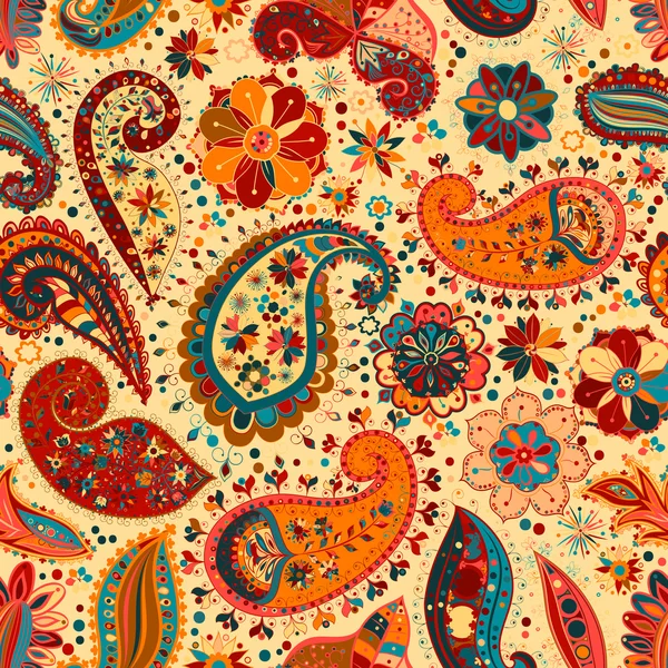 Vintage floral motief etnische naadloze achtergrond. — Stockvector