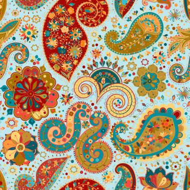 Vintage çiçek motifi etnik sorunsuz arka plan.