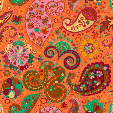 Vintage çiçek motifi etnik sorunsuz arka plan.