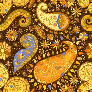 Vintage çiçek motifi etnik sorunsuz arka plan.