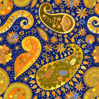 Vintage çiçek motifi etnik sorunsuz arka plan.