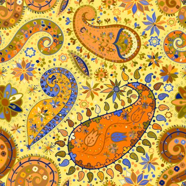 Vintage çiçek motifi etnik sorunsuz arka plan.