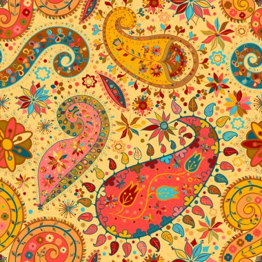 Vintage çiçek motifi etnik sorunsuz arka plan.