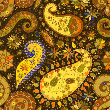 Vintage çiçek motifi etnik sorunsuz arka plan.