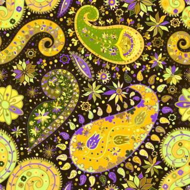 Vintage çiçek motifi etnik sorunsuz arka plan.