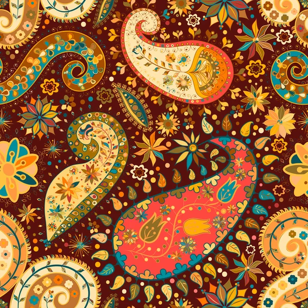 Vintage floral motief etnische naadloze achtergrond. — Stockvector