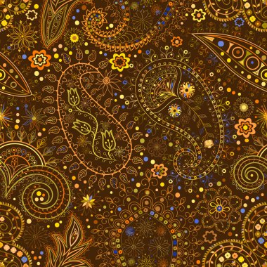 Vintage çiçek motifi etnik sorunsuz arka plan.