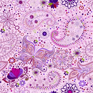 Vintage çiçek motifi etnik sorunsuz arka plan.