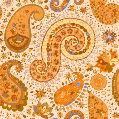 Vintage çiçek motifi etnik sorunsuz arka plan.