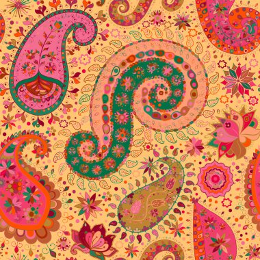 Vintage çiçek motifi etnik sorunsuz arka plan.