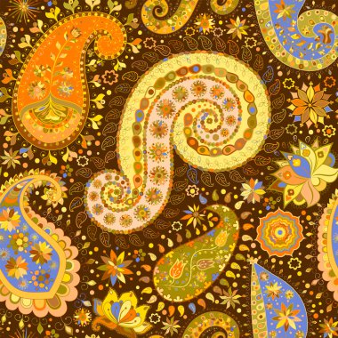 Vintage çiçek motifi etnik sorunsuz arka plan.