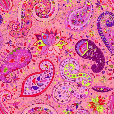 Vintage çiçek motifi etnik sorunsuz arka plan.