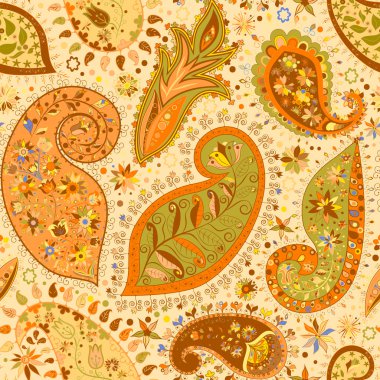 Vintage çiçek motifi etnik sorunsuz arka plan.