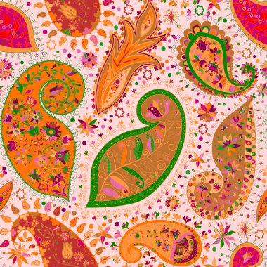 Vintage çiçek motifi etnik sorunsuz arka plan.