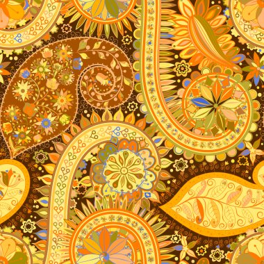 Vintage çiçek motifi etnik sorunsuz arka plan.