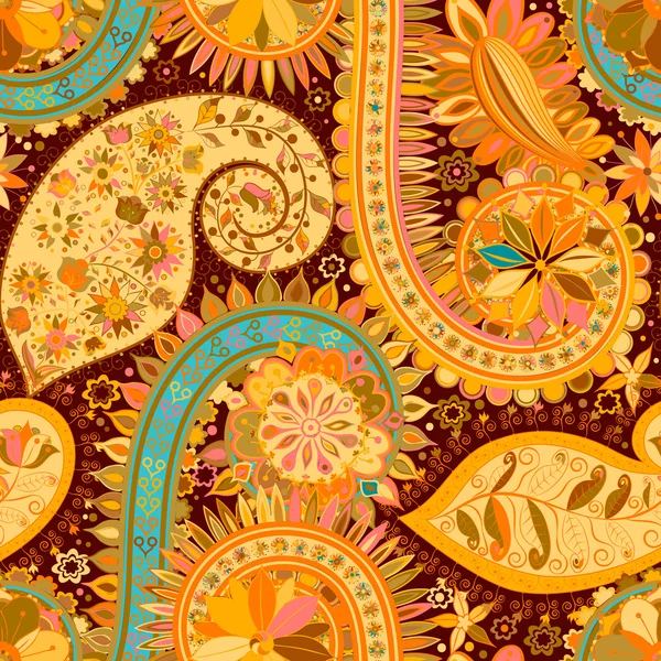 Vintage floral motief etnische naadloze achtergrond. — Stockvector